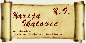 Marija Ikalović vizit kartica